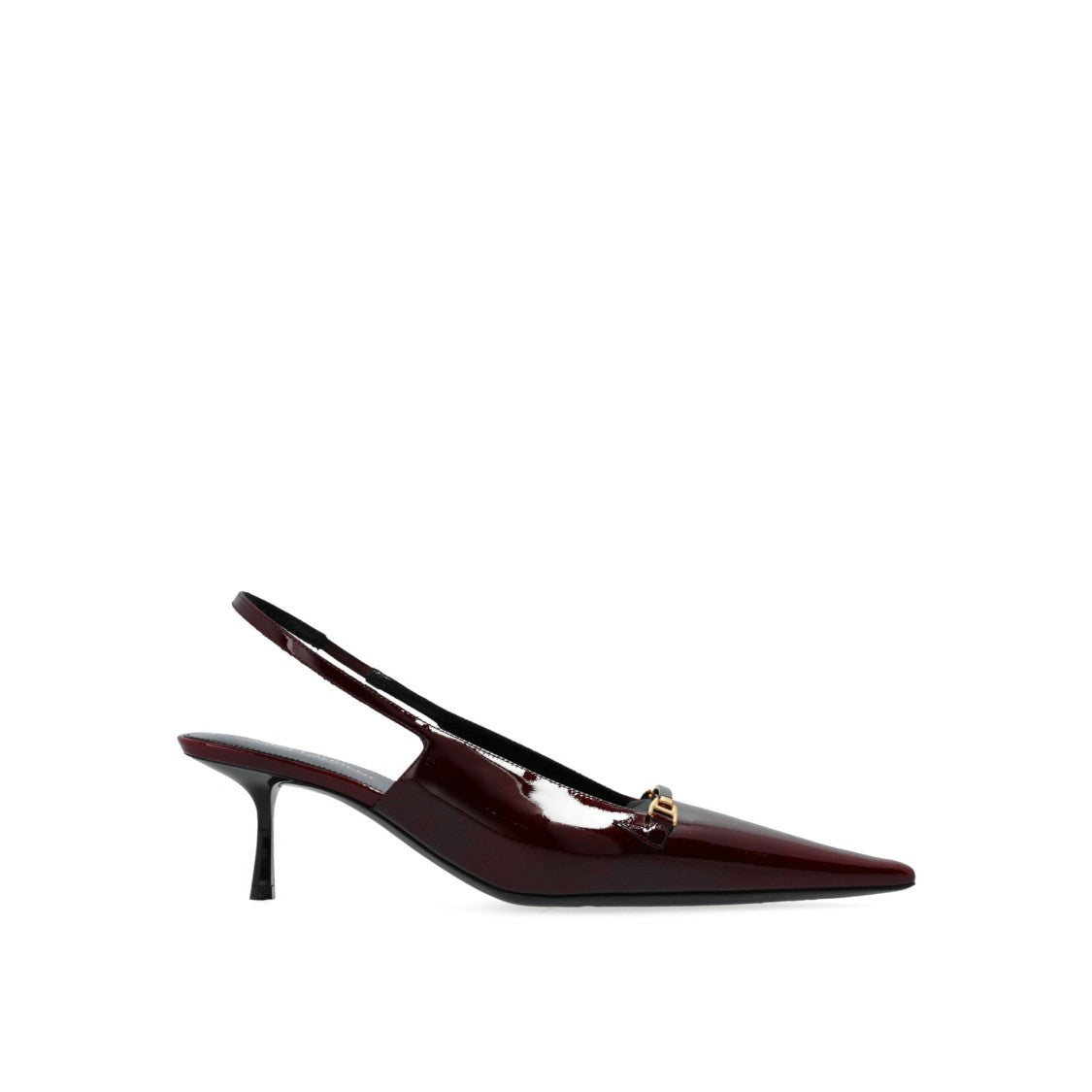Saint Laurent Patent Leather Slingback Pumps With Gold-Tone Hardware