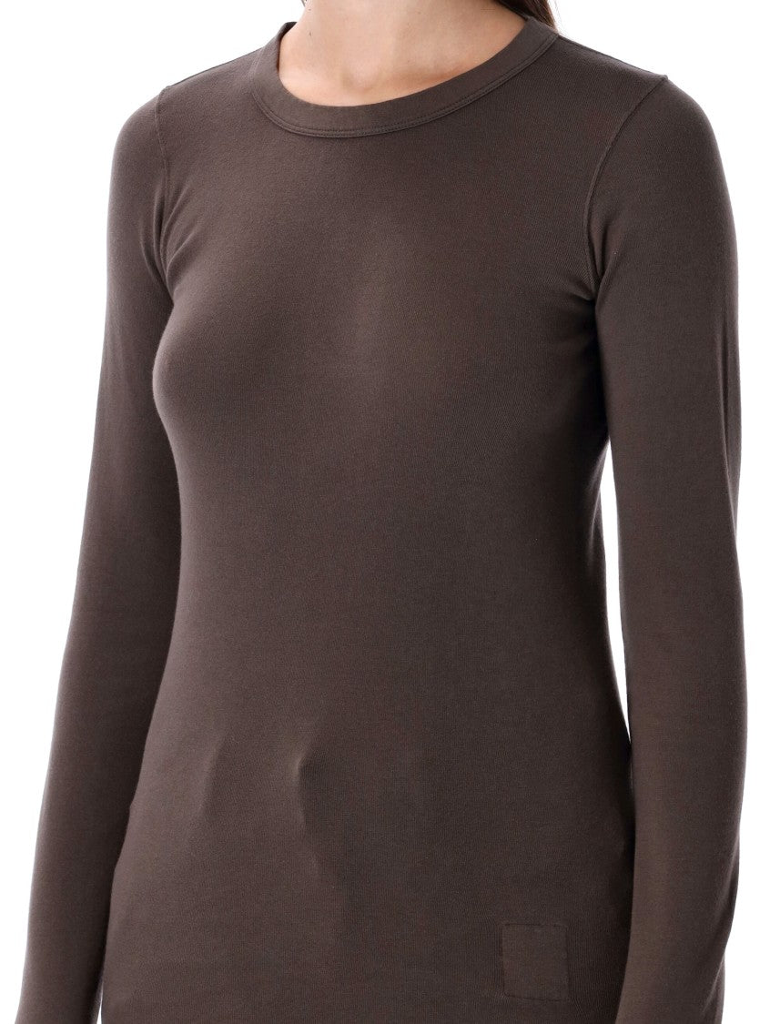 Drkshdw By Rick Owens Fitted Long-Sleeve Top With Ribbed Texture