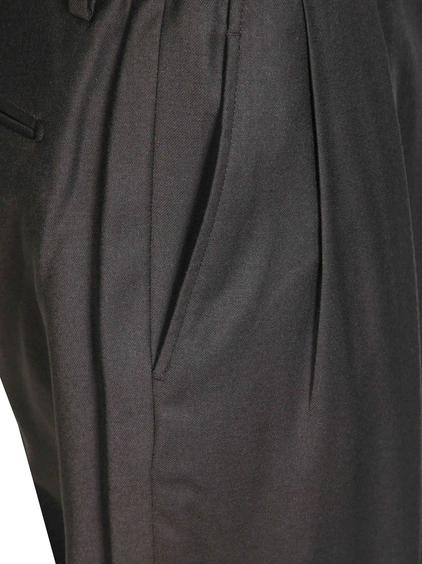 Briglia Flannel Button Straight-Leg Formal Pants