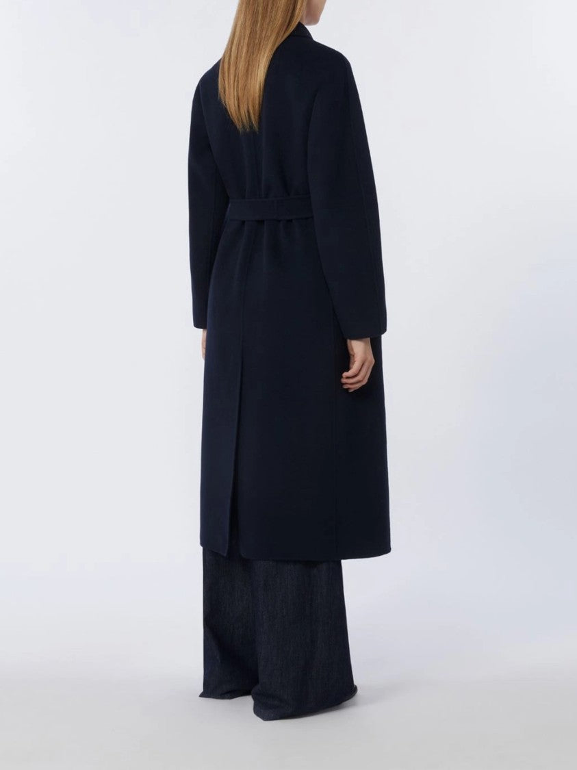 Max Mara Blue Dama Long Tailored Wool Coat