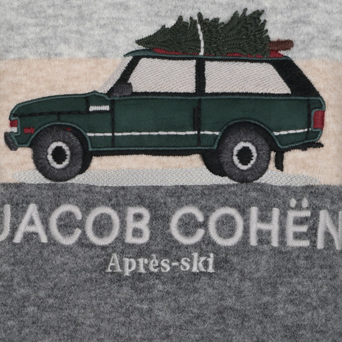 Jacob Cohen Color-Block Knit Sweater With Embroidered Christmas Motif