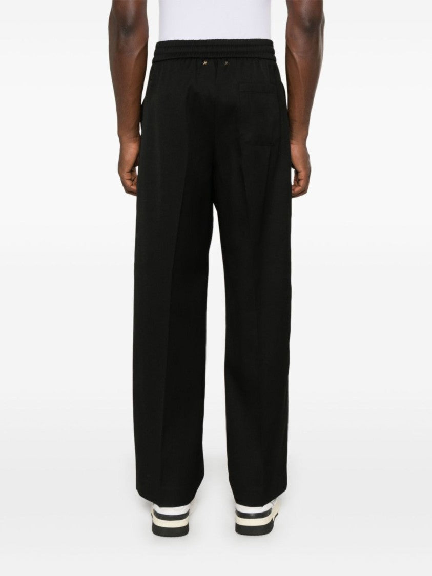 Golden Goose Wide Leg Wool Gabardine Jogging Pants
