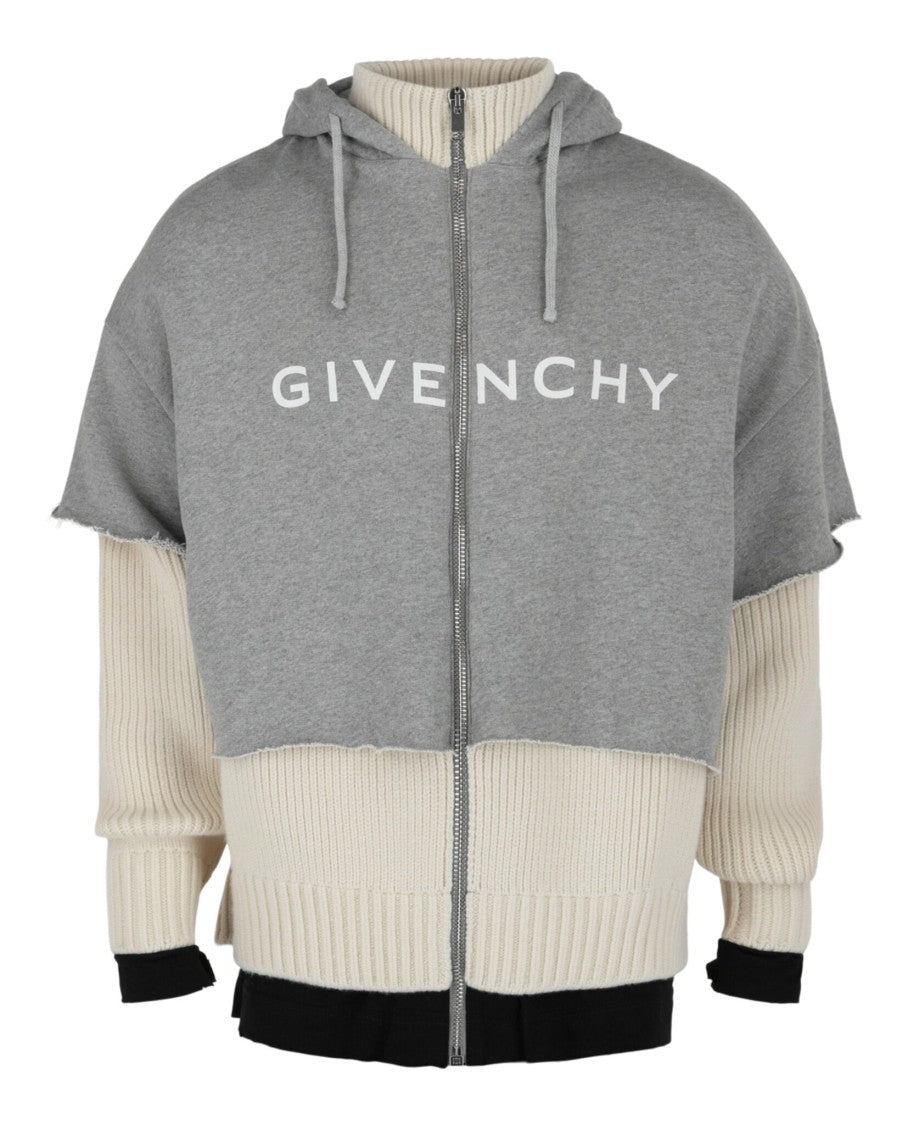 Givenchy Layered Zip-Up Logo Sweater