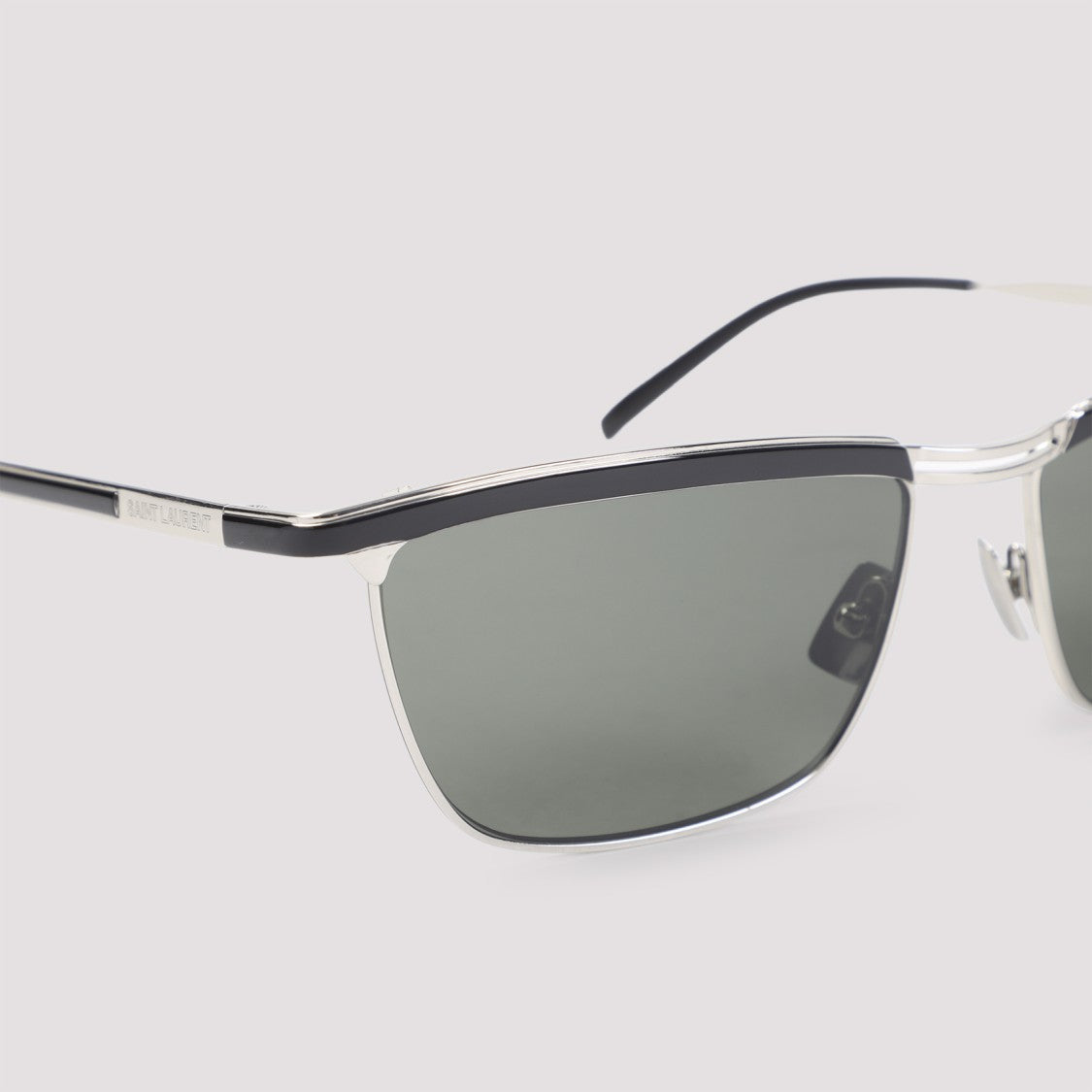 Saint Laurent Silver Grey Metallic Sunglasses