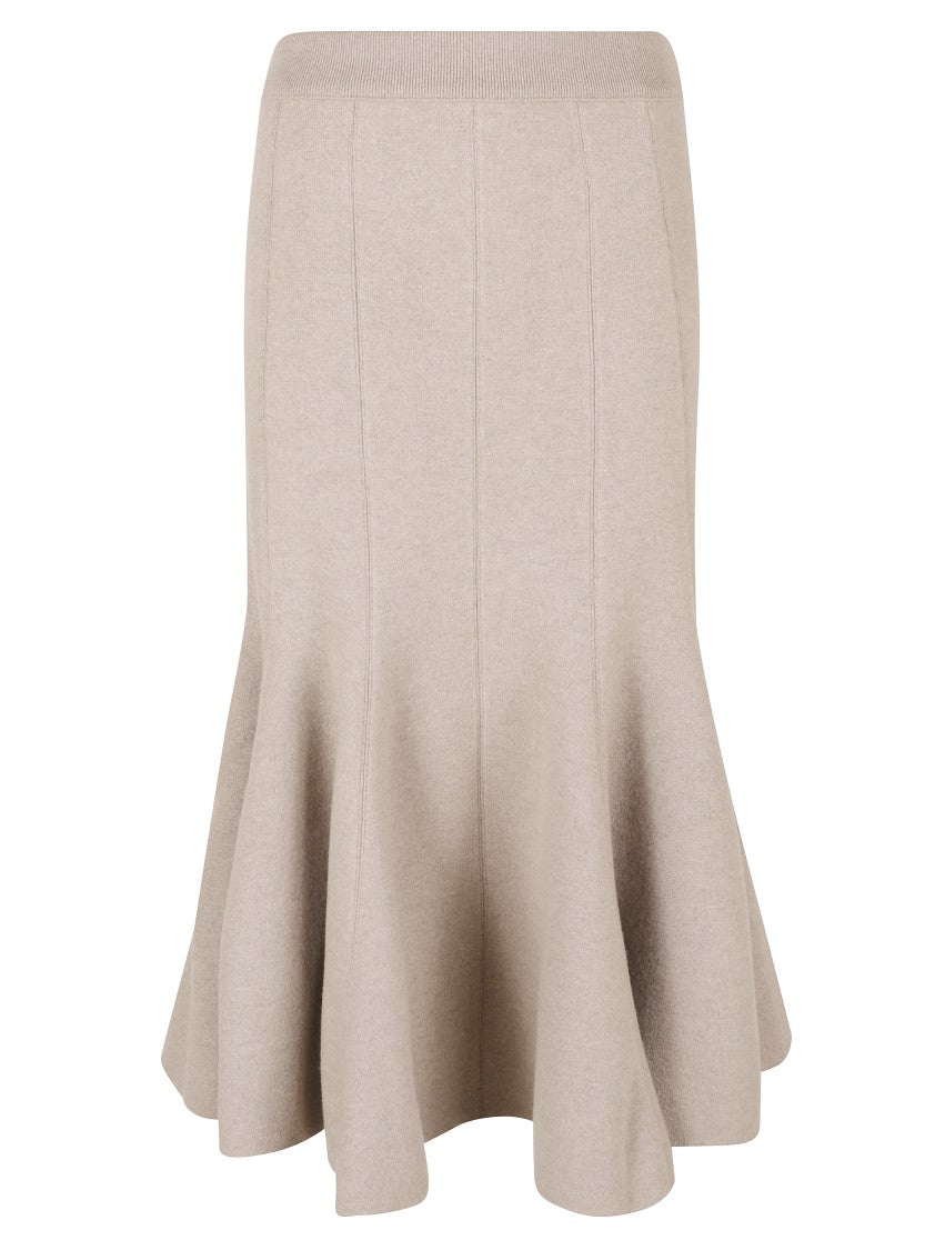 Bottega Veneta Flared Midi Skirt With Vertical Seam Detailing