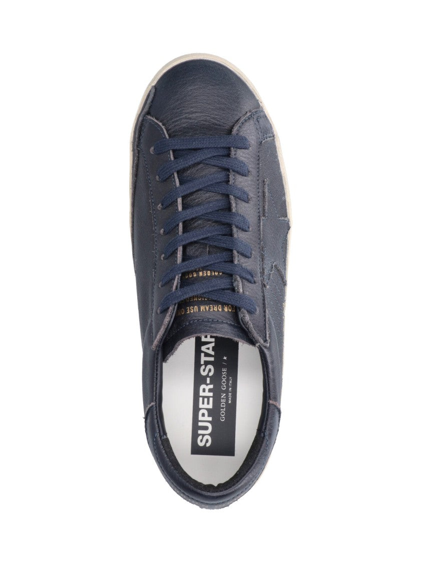 Golden Goose Dark Blue Leather Super-Star Sneakers