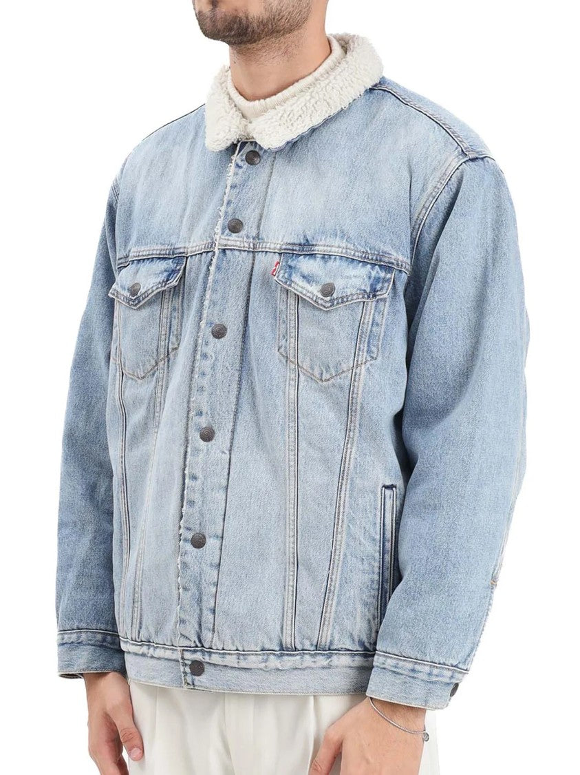 Levi's Light Blue Shearling-Lined Cotton Denim Jacket