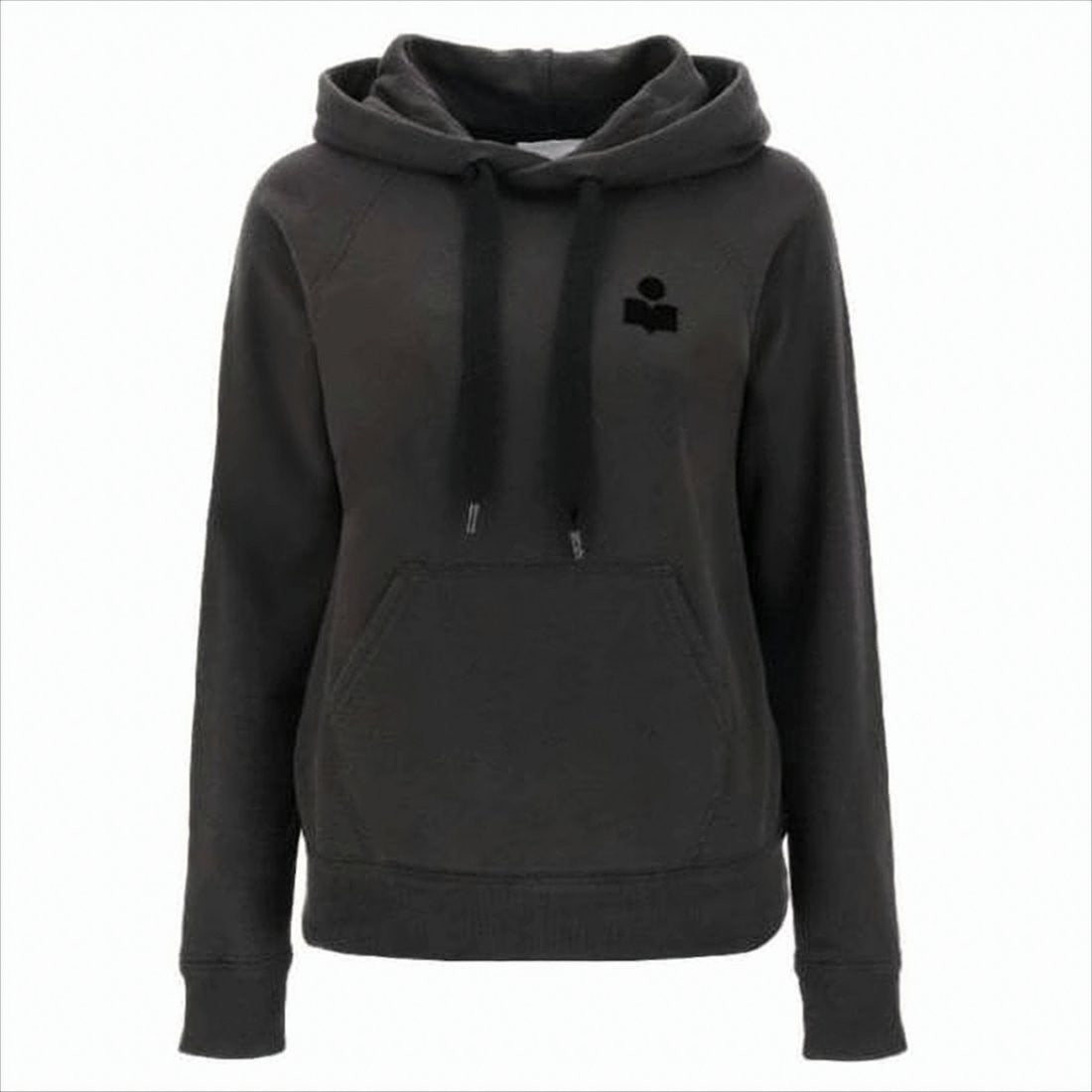 Isabel Marant Dark Charcoal Hoodie With Embroidered Logo