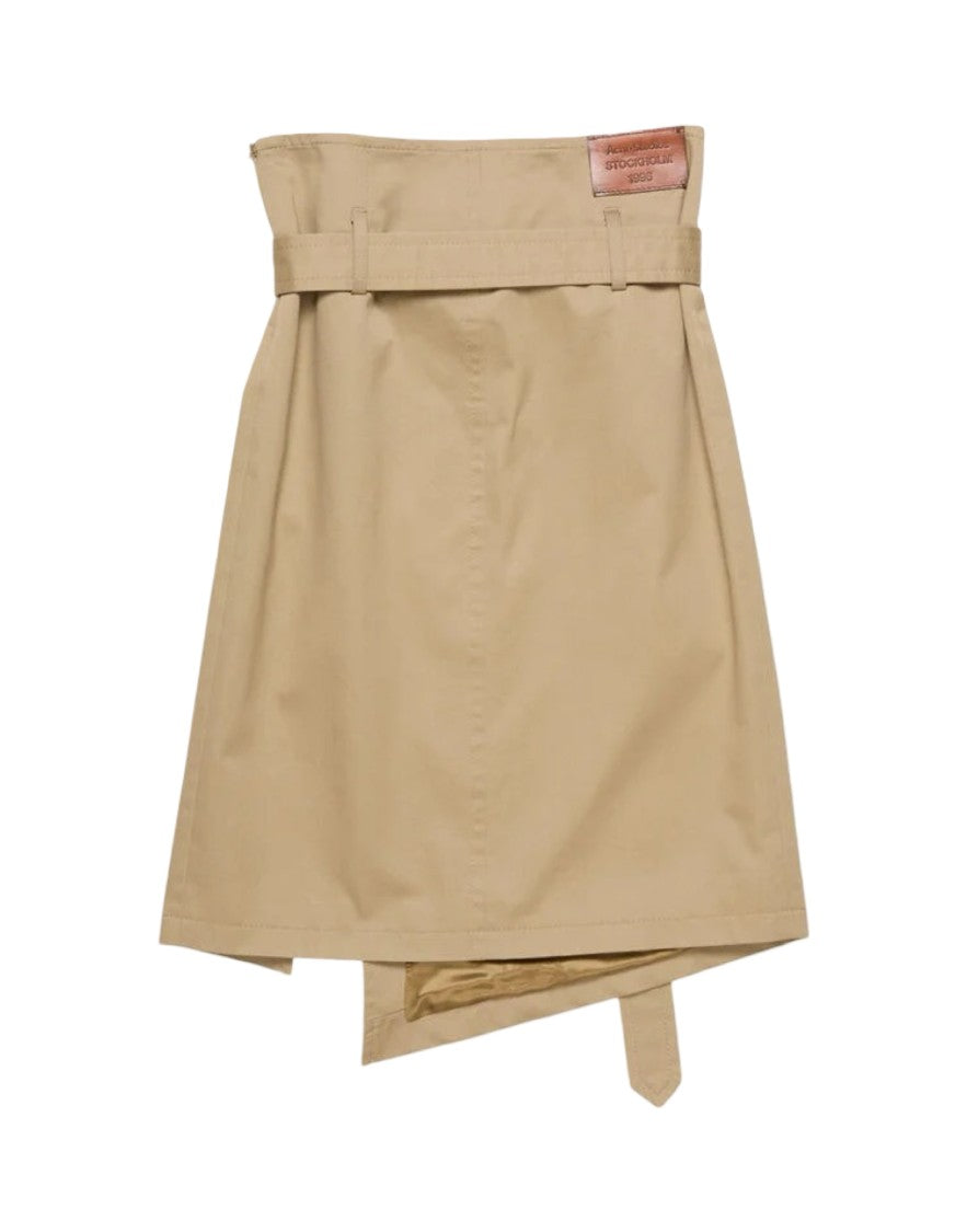 Acne Studios High-Waisted Beige Twill Midi Skirt