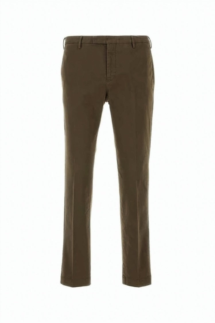 Pt Torino Tailored Brown Pants With Straight Leg And Buttoned Pockets