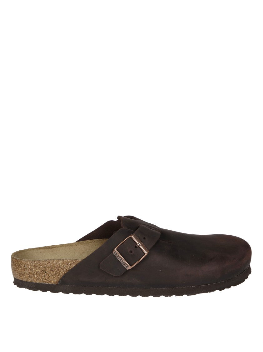 Birkenstock Brown Oiled Leather Buckle Strap Loafers