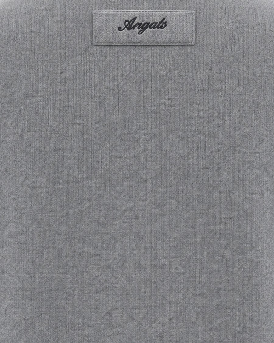 Axel Arigato Grey Melange High-Collar Wool-Blend Full-Zip Cardigan