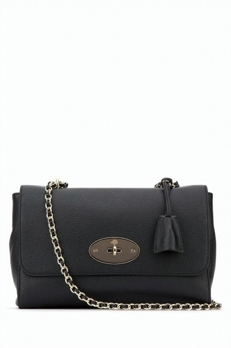 Mulberry Textured Leather Crossbody Bag With Metallic Turn-Lock Clasp
