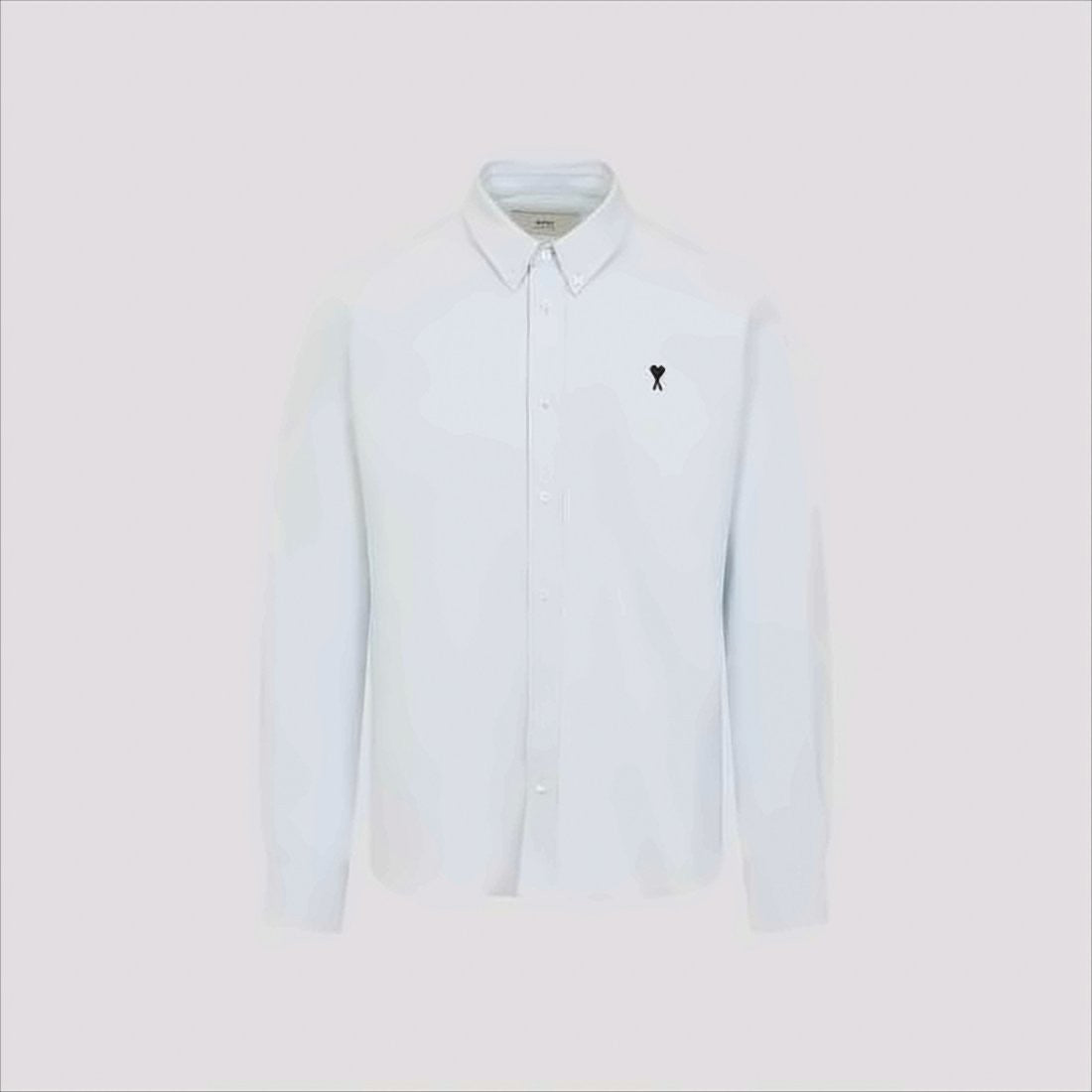 Ami Paris Long-Sleeve Button-Up Shirt With Embroidered Detail