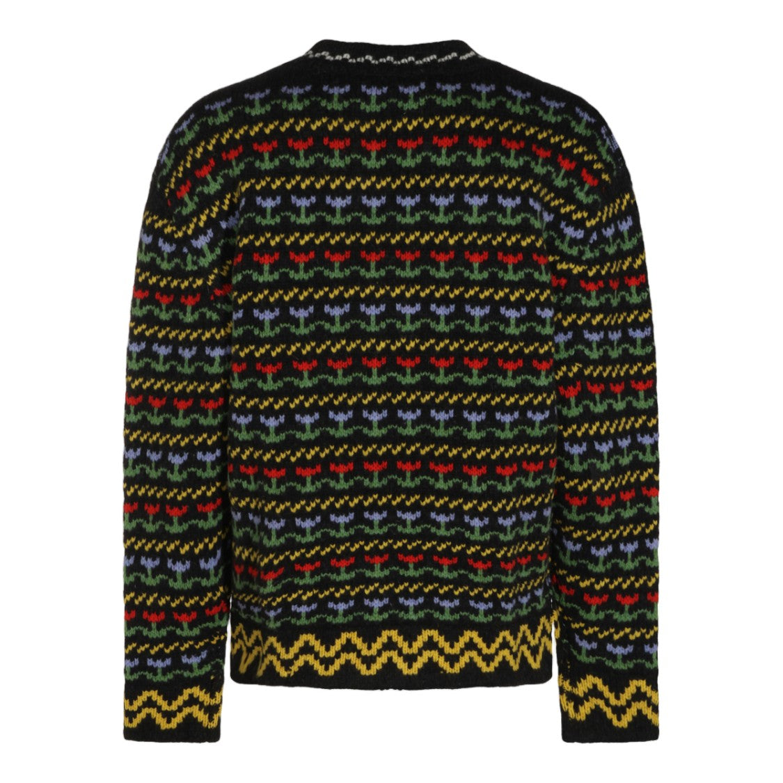 Marni Floral Zigzag Patterned Knitted Sweater
