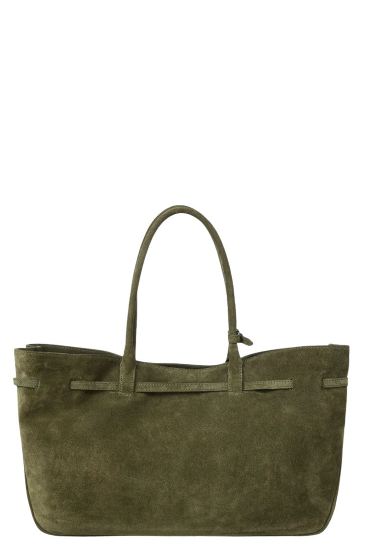 Margesherwood Dark Olive Grandma Used Large Suede Tote Bag