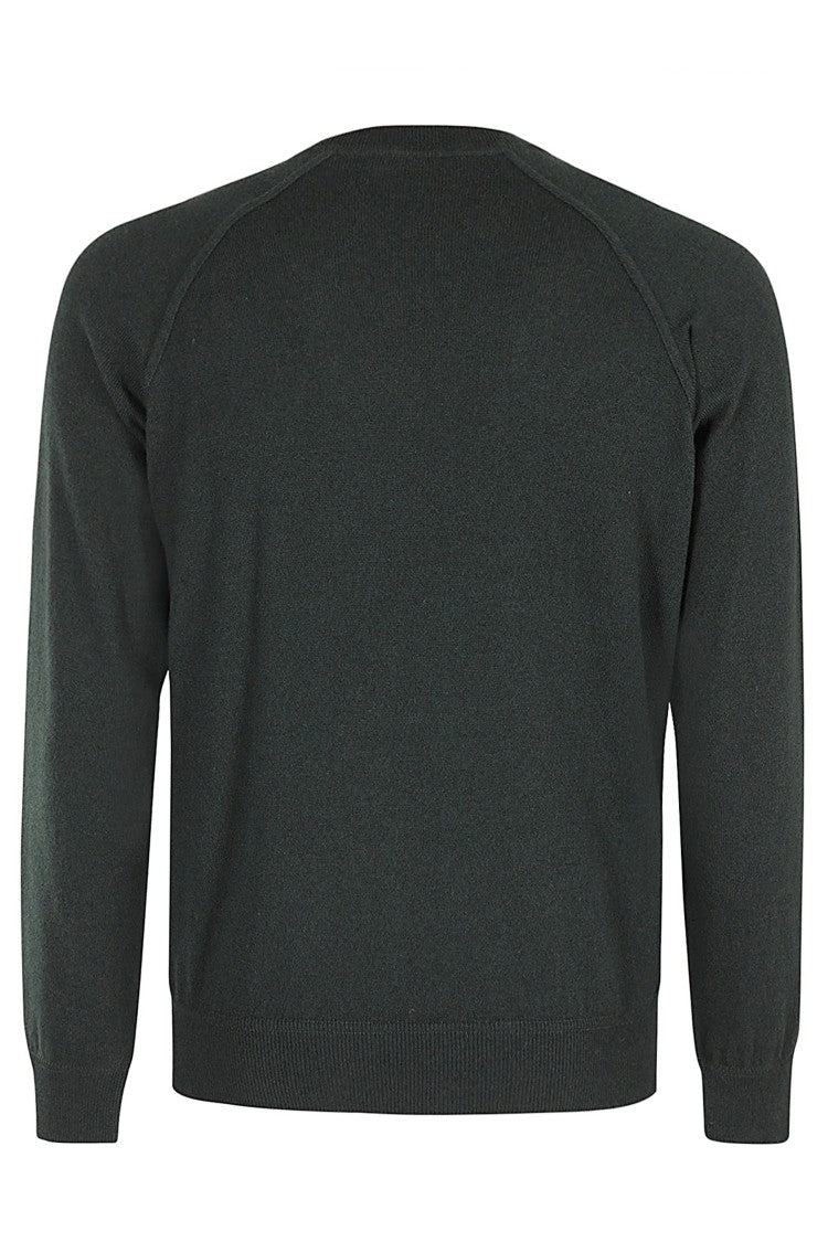 Filippo De Laurentiis Green Wool & Cashmere Raglan Crewneck Sweater