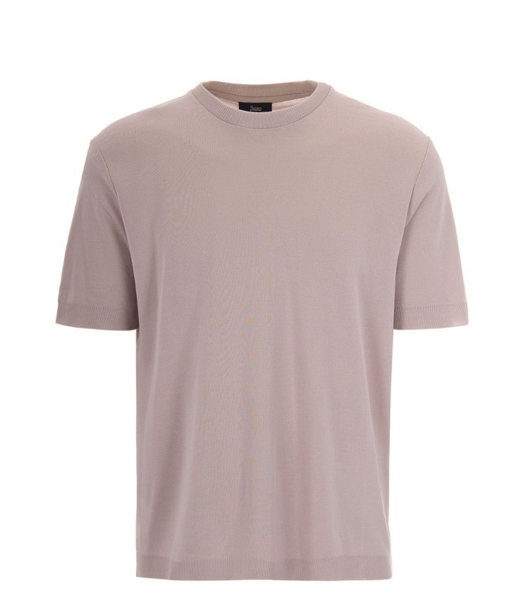 Herno Crewneck Ribbed Details T Shirt