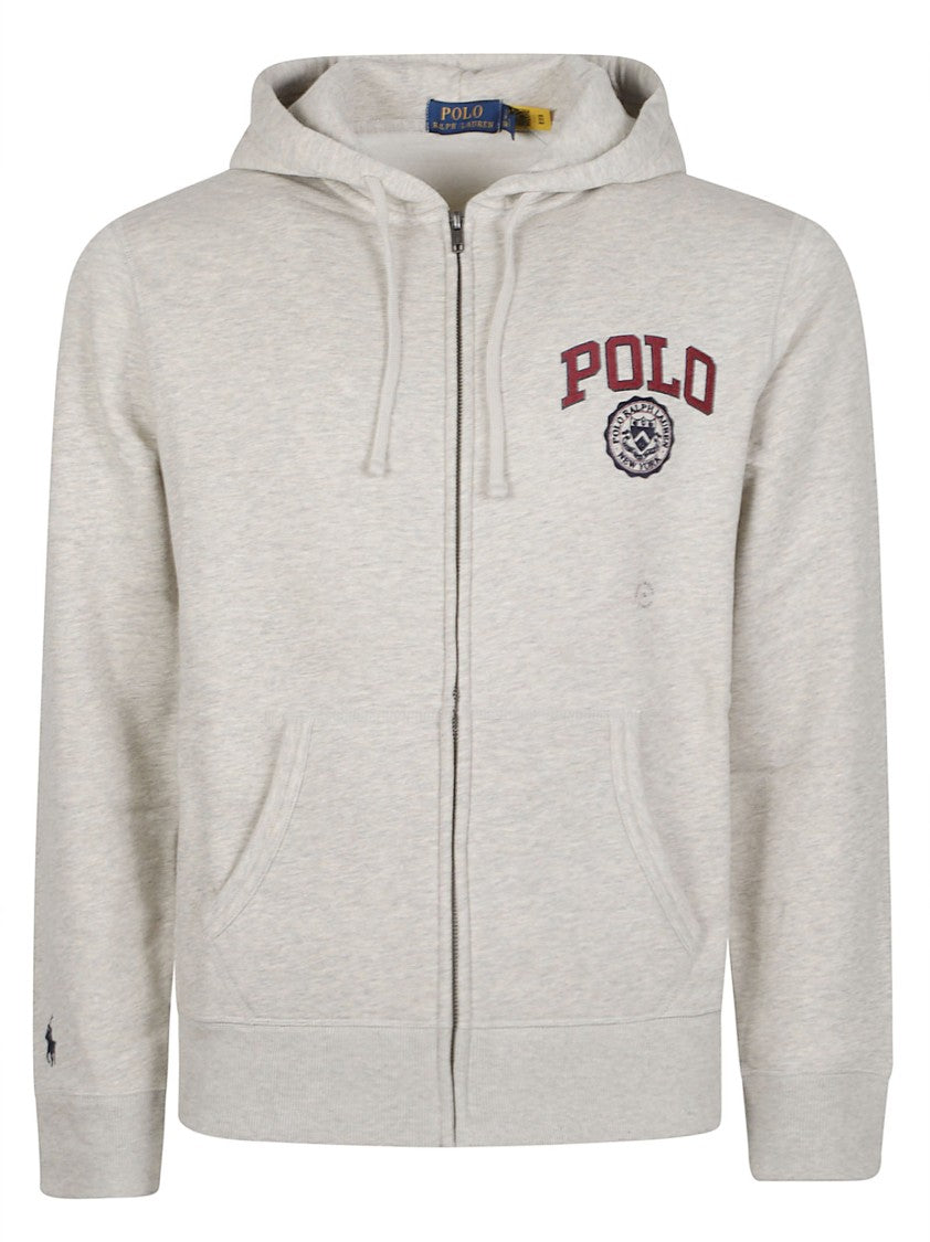 Polo Ralph Lauren Heathered Zip-Up Cotton-Blend Hoodie