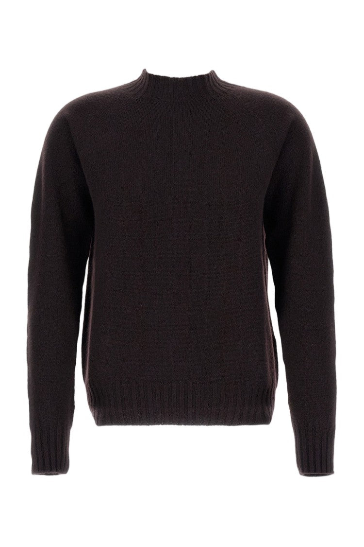 Drumohr Brown Plain Wool Crewneck Sweater