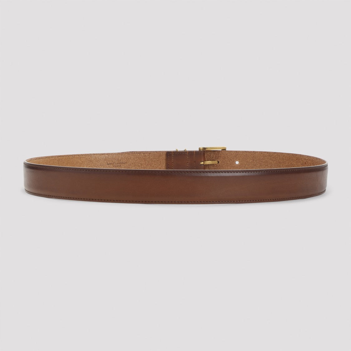 Saint Laurent Smooth Brown Leather Belt