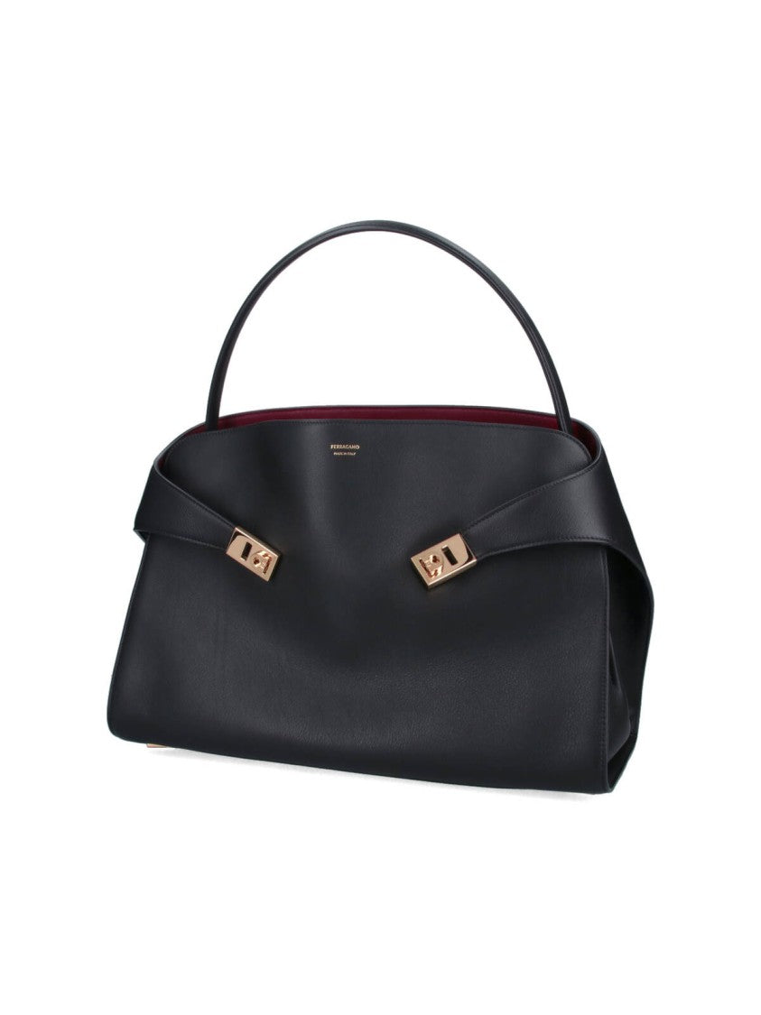 Ferragamo "Hug Soft" Large Shoulder Bag – Black