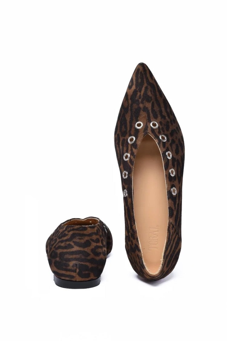Toral Suede Pointed Ballerinas - Brown