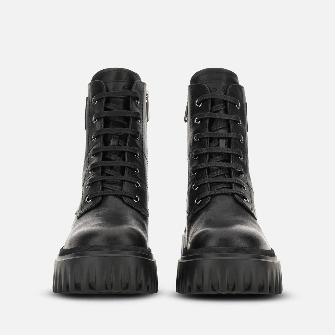 Hogan High Ankle Lace-Up Rugged-Sole Boots