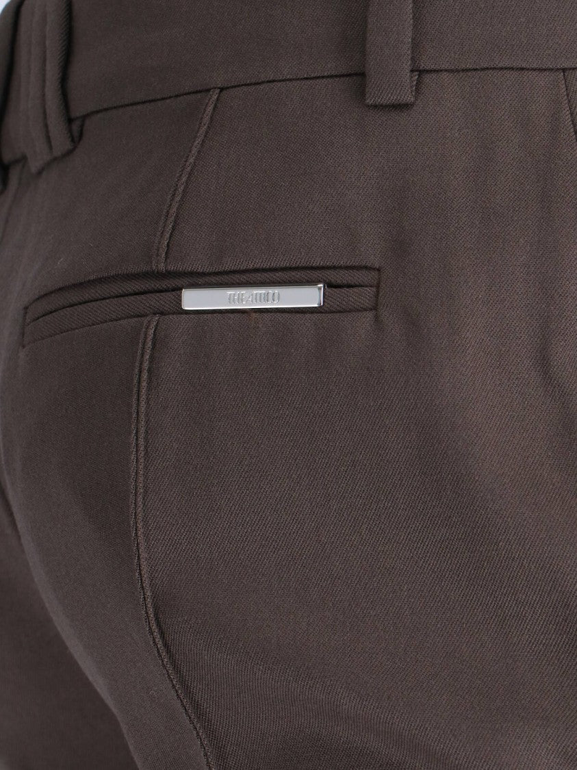 The Attico High-Waisted Bootcut Trousers With Silver Logo Detail