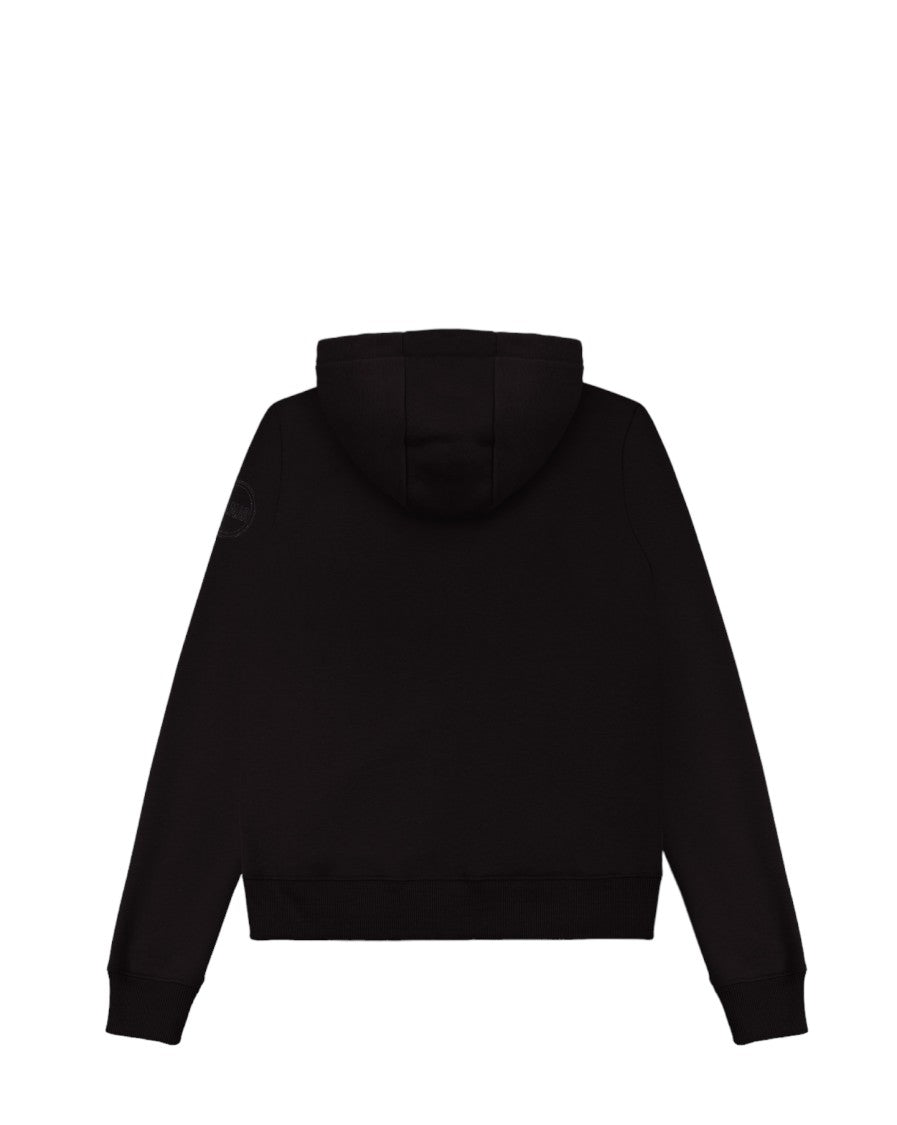 Colmar Velvety Black Zip-Front Ribbed Collar Sweatshirt