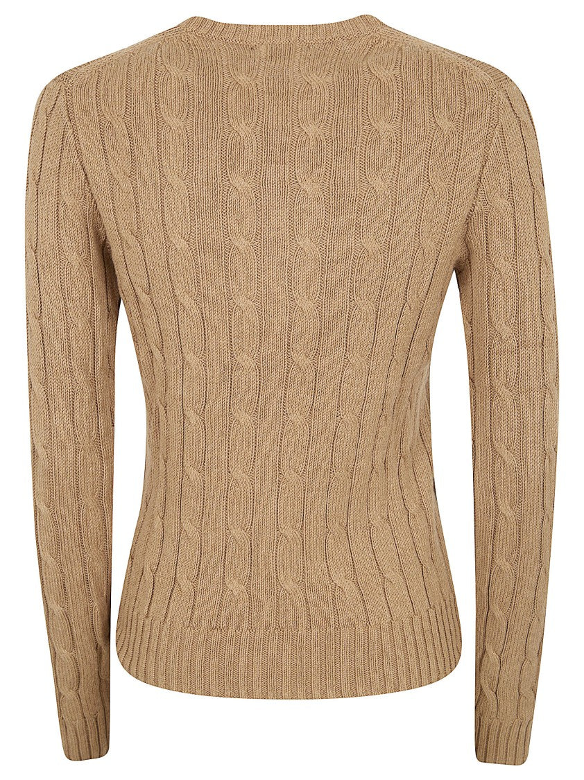 Polo Ralph Lauren Classic Cable Knit Cotton Sweater With Embroidered Pony