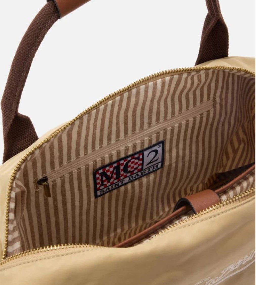 Mc2 Saint Barth Spacious Rectangular Duffle Bag With Leather Accents