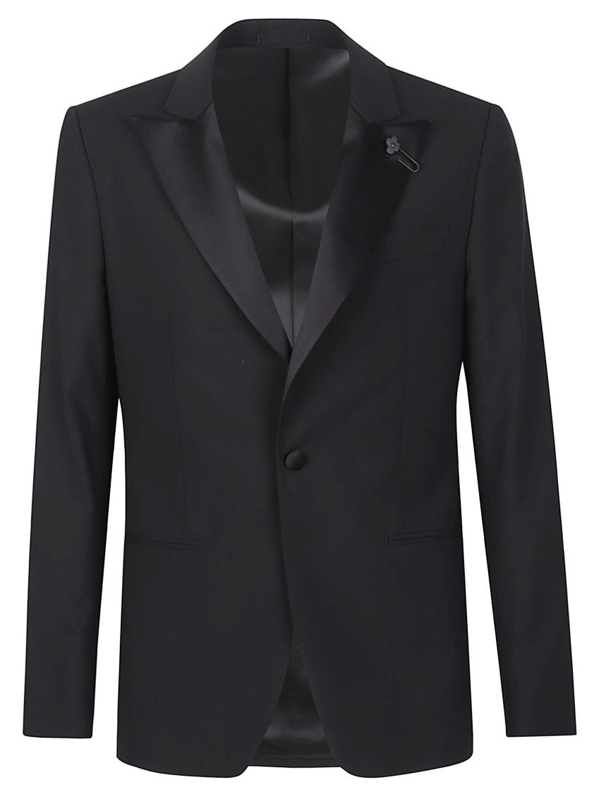 Lardini Black Soiree Virgin Wool Blazer