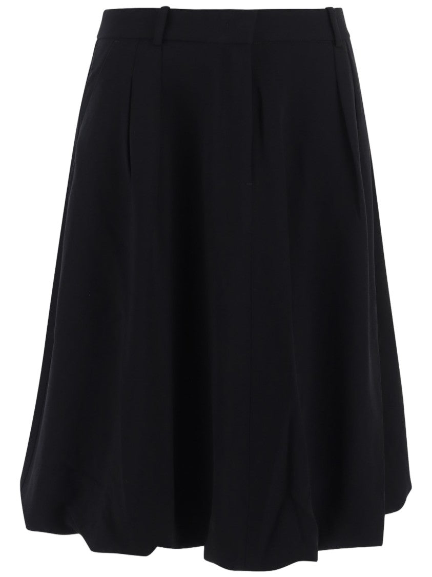 The Garment Black Voluminous Flared Acetate-Blend Midi Skirt