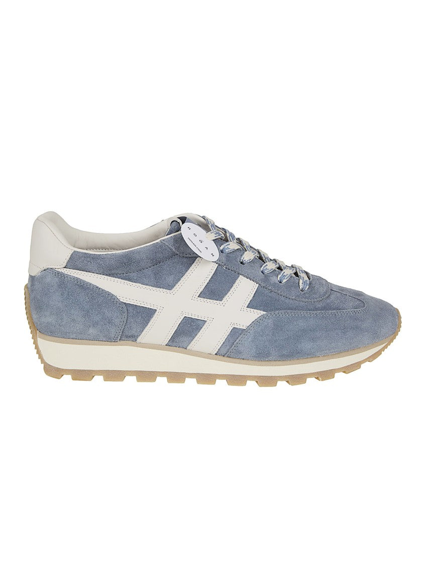 Hogan Grey Calfskin Sneakers With Cushioned Tongue
