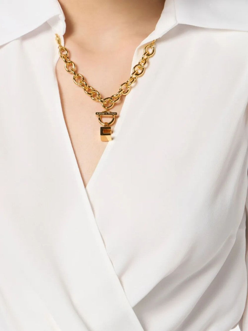 Elisabetta Franchi Cropped Wrap Shirt