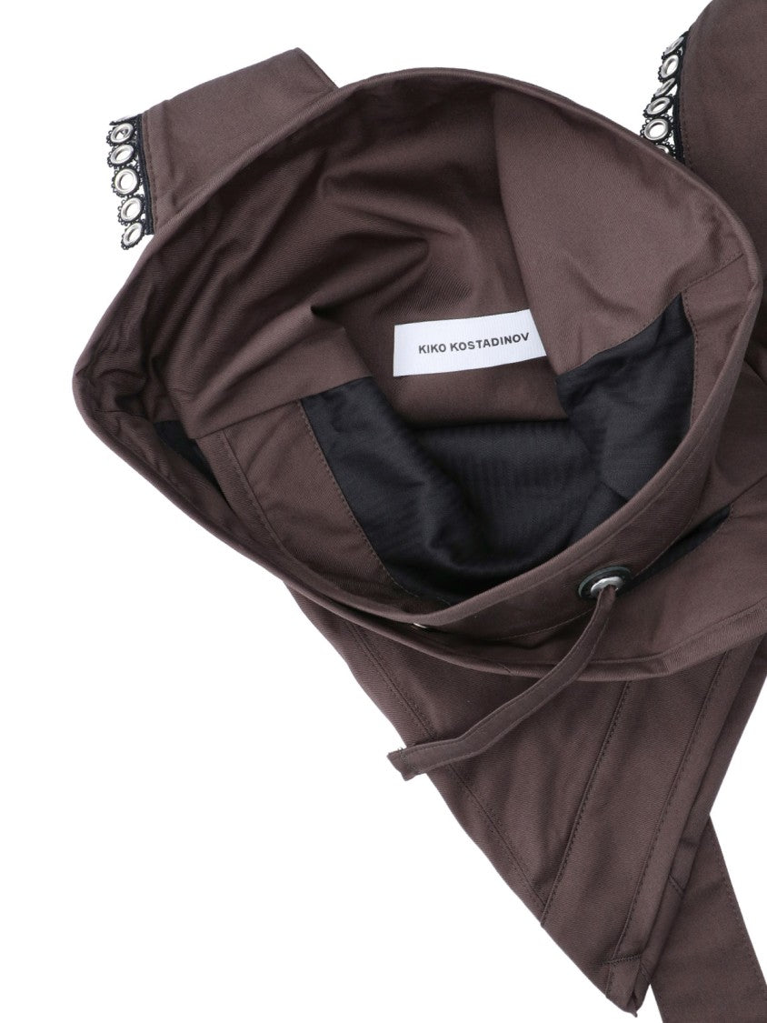 Kiko Kostadinov Brown Kest Triangular Cotton Shoulder Bag