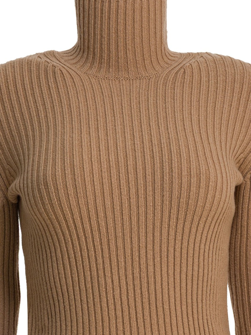 Max Mara Ribbed Wool And Cashmere Turtleneck Sweater