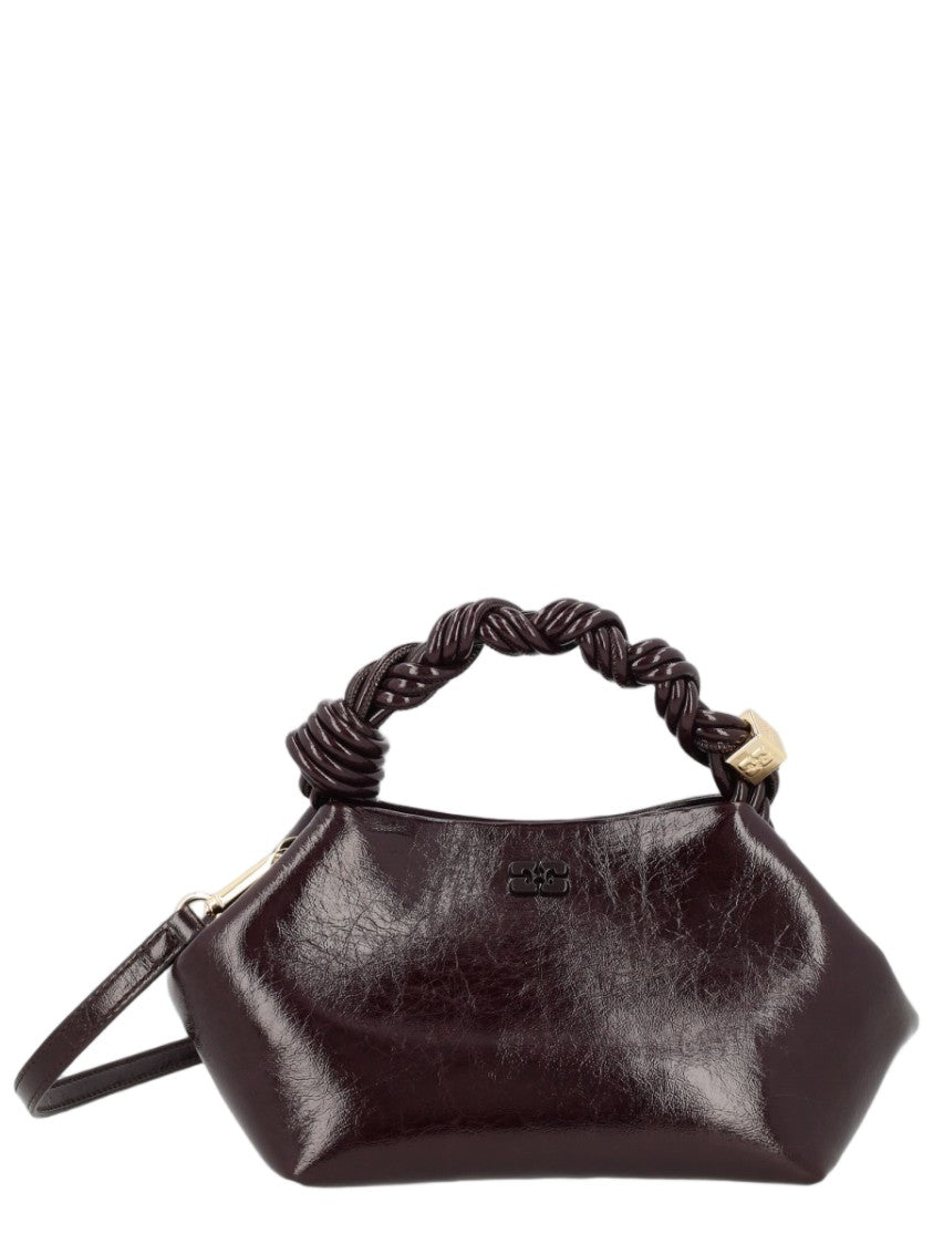 Ganni Bou Glossy Textured Synthetic Small Handbag