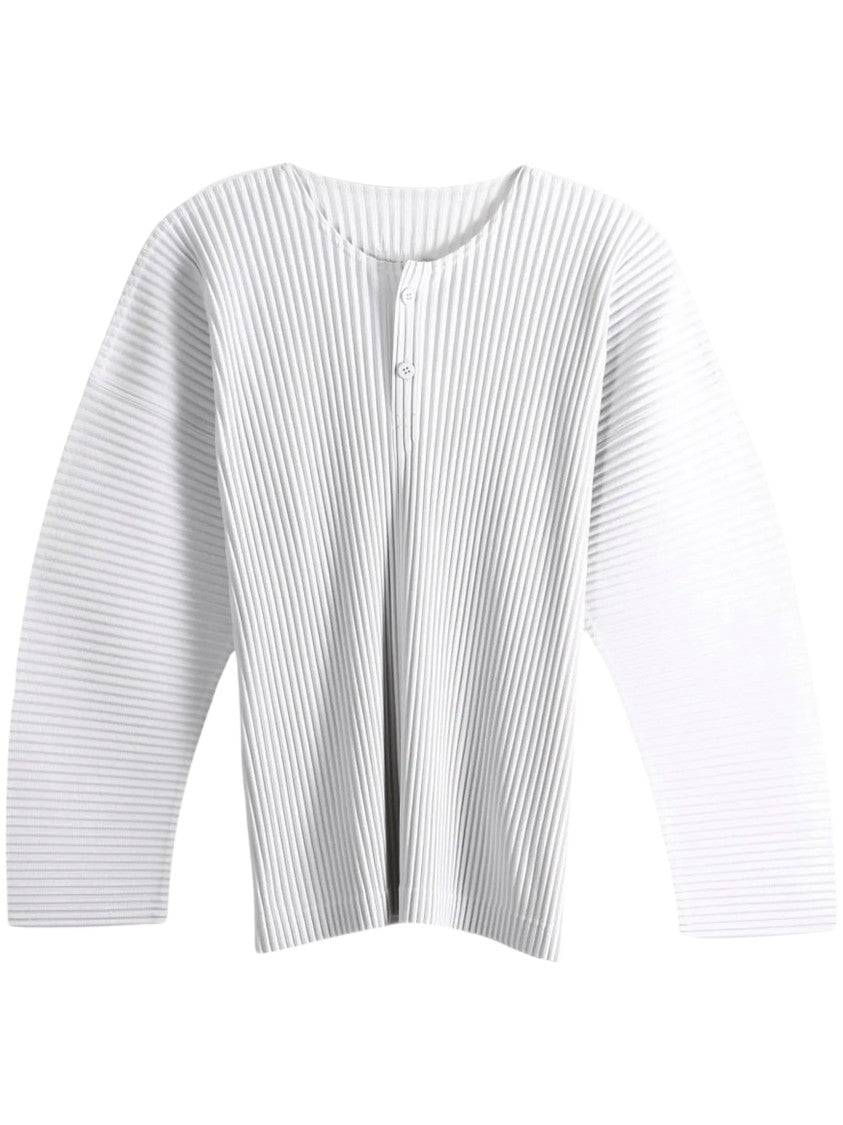 Homme Plissé Issey Miyake September White Voluminous Pleated Top