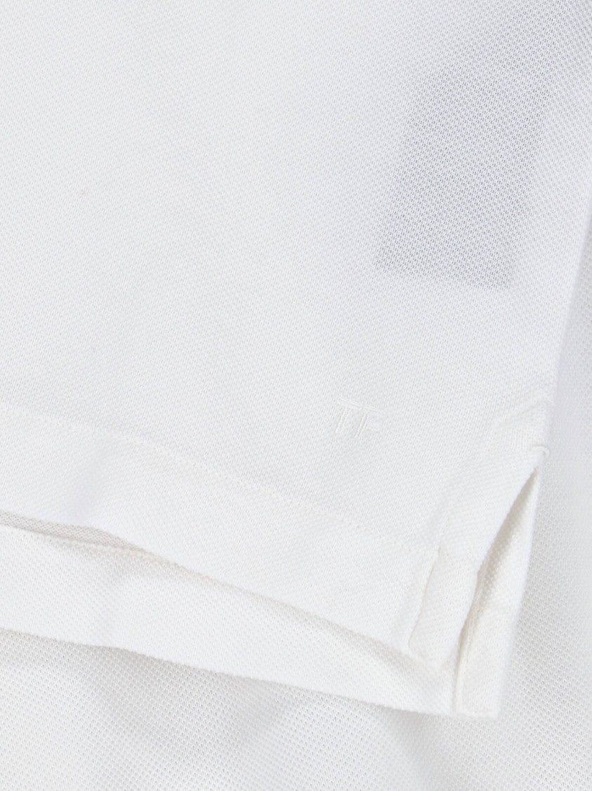Tom Ford White Cotton-Blend Ribbed Polo Shirt