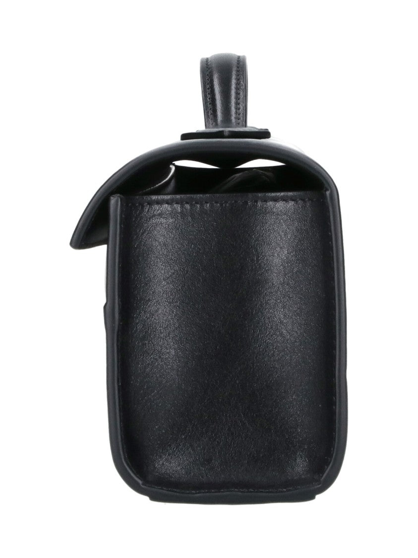 Savette Black Symmetry Slim Calfskin Top-Handle Pouch