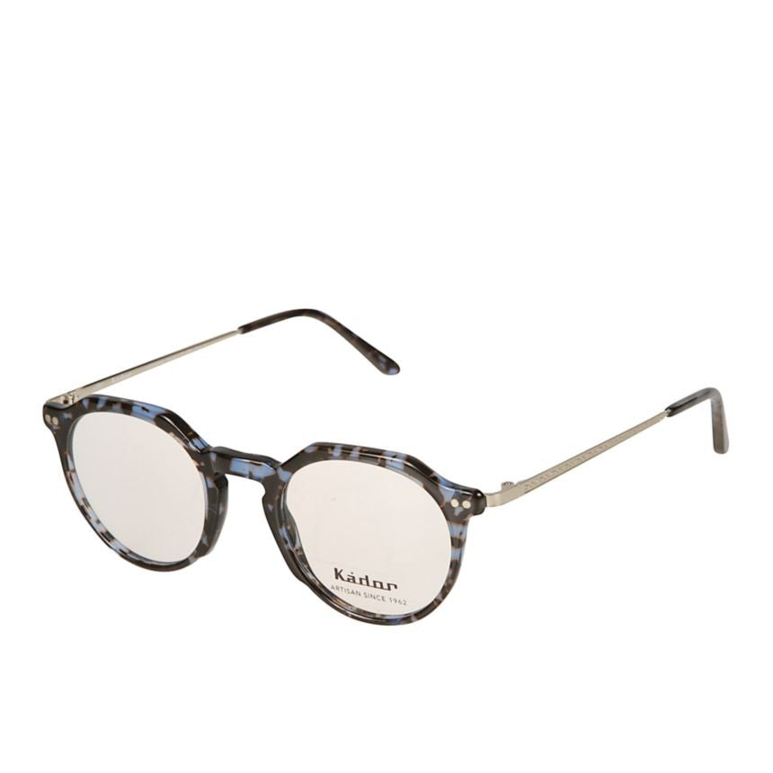 Kador Rayan Round Tortoiseshell-Patterned Eyeglasses With Subtle Blue Accents