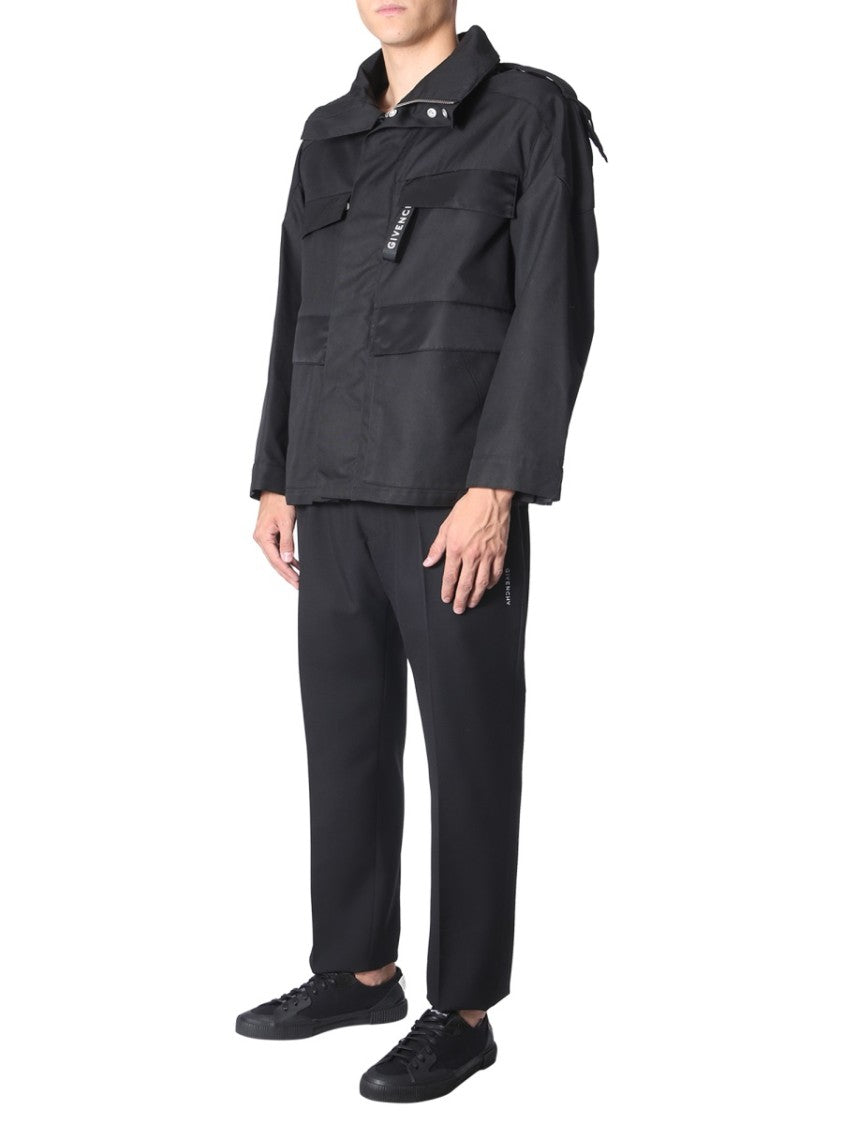 Givenchy Boxy Wind Jacket With High Collar