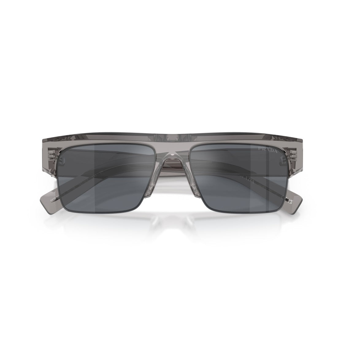 Prada 0Pr D12su Translucent Grey Acetate Sunglasses
