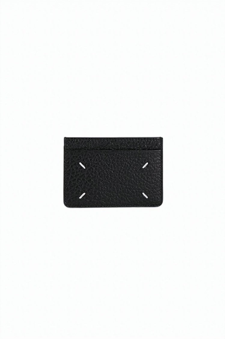 Maison Margiela Textured Calf Leather Card Holder With Distinctive Stitching