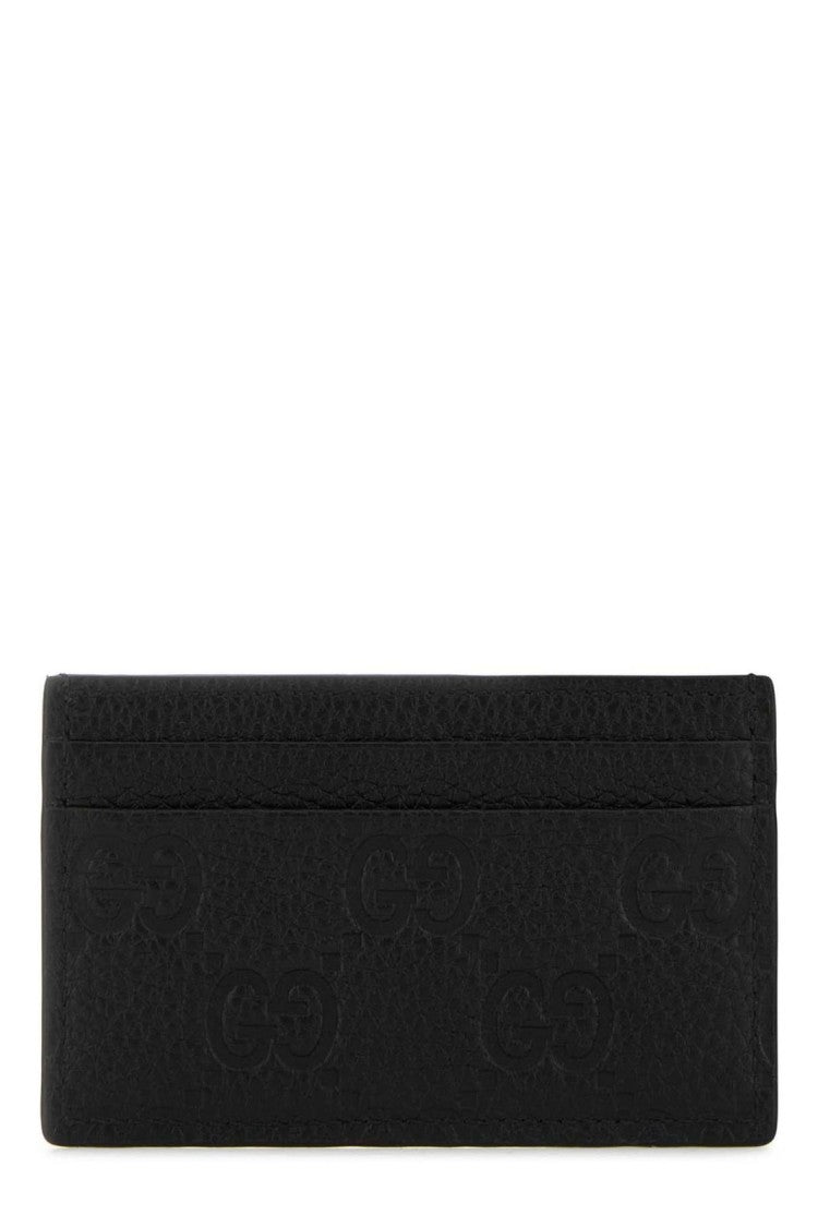 Gucci Textured Leather Card Wallet With Embossed Patterns