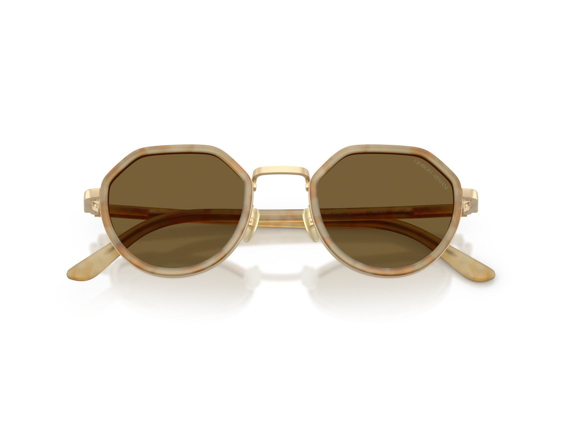 Giorgio Armani Gold 0Ar6181 Translucent Octagonal Sunglasses