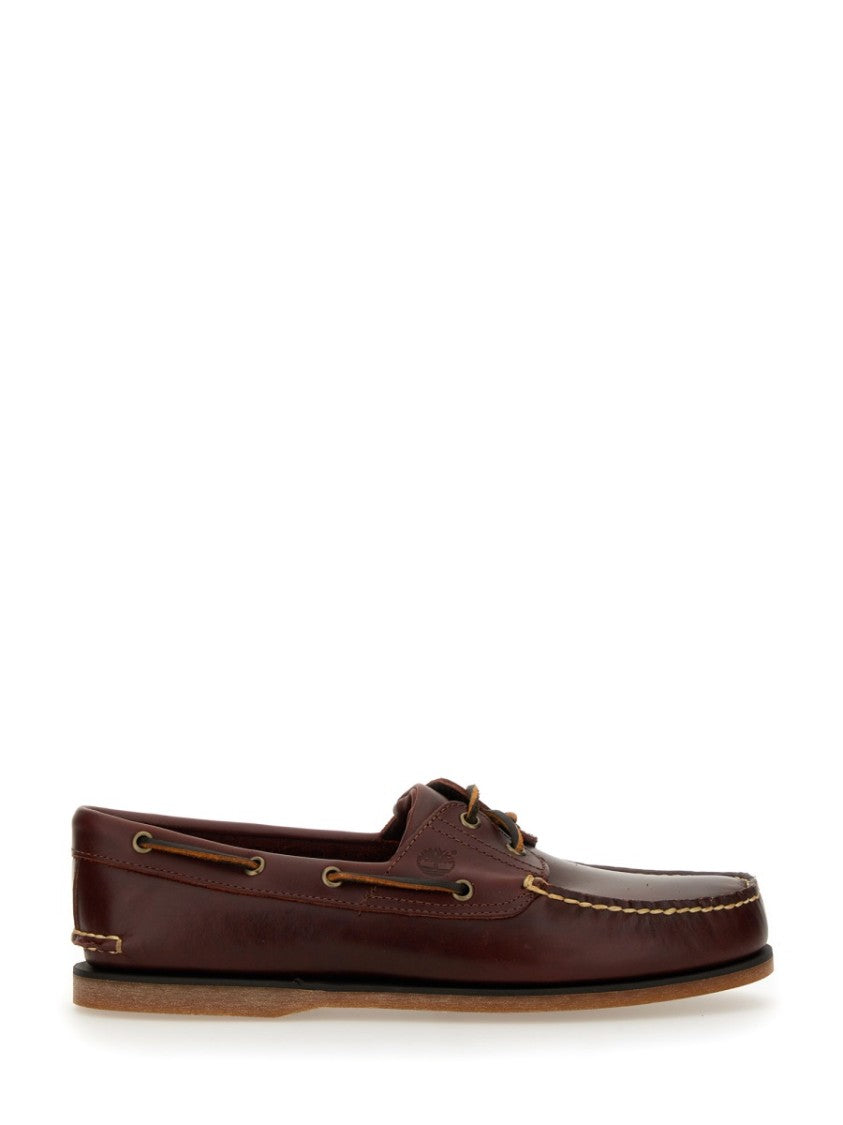 Timberland Rich Brown Polished Moc Stitching Boat Shoes