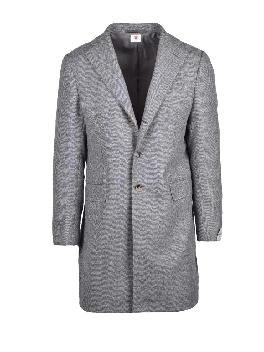 Luigi Borrelli Napoli Grey Virgin Wool-Cashmere Coat